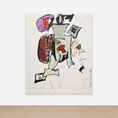 Eddie Martinez, Untitled, 2015, silkscreen ink, oil, enamel and spray paint on canvas