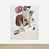 Eddie Martinez, Untitled, 2015, silkscreen ink, oil, enamel and spray paint on canvas