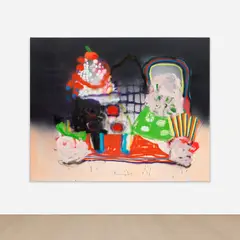 Marco Pariani, Tangerine Composition, 2021, oil, acrylic and spray paint on canvas