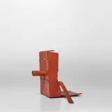 Mark Grotjahn, Untitled (Red Hanging Leg Mask M10.b), 2011, painted bronze