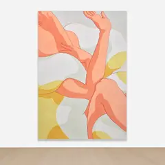 Ivy Haldeman, Colossus, Knee to Elbow, Wrist Bent, Four Fingers Edge Out, 2018, acrylic on canvas