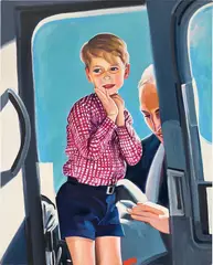Sam McKinniss, Prince George & Prince William, 2018, oil and acrylic on canvas