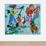 Cristina de Miguel, Procession VI, 2021, acrylic, oil, oilstick and crayon on canvas