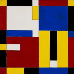 Charmion Von Wiegand, Red, Yellow, Blue, 1959, gouache and pencil on paperboard