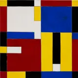 Charmion Von Wiegand, Red, Yellow, Blue, 1959, gouache and pencil on paperboard