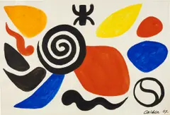 Alexander Calder, Forms around the Spirals, 1967, gouache on paper