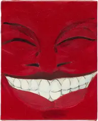 Crimson Grin by Tunji Adeniyi-Jones, 2019, oil on canvas, offered Jul 2024