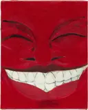Crimson Grin by Tunji Adeniyi-Jones, 2019, oil on canvas, offered Jul 2024