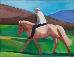 Louisa Matthíasdóttir, Man Riding Horse, 1979, oil on canvas