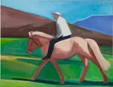 Louisa Matthíasdóttir, Man Riding Horse, 1979, oil on canvas