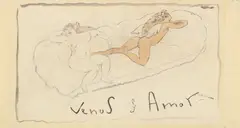Venus & Amor by Jules Pascin, 1911, watercolor on paper, sold Jul 2024
