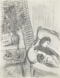 Marc Chagall, Les amoureux sur le divan, 1948–1949, pencil and watercolor on paper