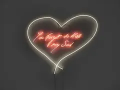 Tracey Emin, You forgot to kiss my soul, 2007, pale pink and white neon