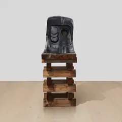 Thomas Houseago, Untitled, 2008, bronze and redwood