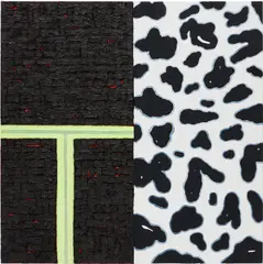Vaughn Spann, Dalmatian No. 6 (Martha's Vineyard), 2018, polymer, Flashe, terry cloth and molding paste on canvas