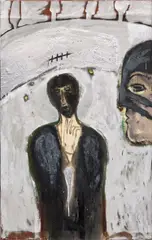 Mimmo Paladino, Untitled, 1986, oil and enamel on linen, in artist's frame