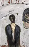 Mimmo Paladino, Untitled, 1986, oil and enamel on linen, in artist's frame