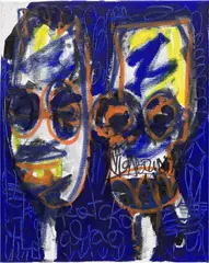 Aboudia, Nouchi Graffiti Series 5, 2020, acrylic and oilstick on canvas