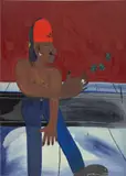 Marcus Jahmal, Dice tumblr, 2020, acrylic and oil on canvas