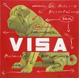 Wang Guangyi, VISA, oil on canvas