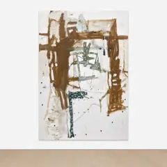 Richard Aldrich, Untitled, 2008, oil, wax, paper and almonds on linen