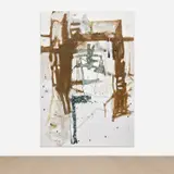 Richard Aldrich, Untitled, 2008, oil, wax, paper and almonds on linen