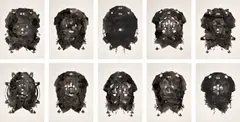 Adam Helms, Untitled Portrait (10), 2008, ink on Mylar, in 10 parts