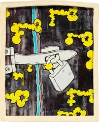 Real Thirst by Urs Fischer, 2003, pastel, acrylic and pigment marker on polyester foil, in two-compound polyurethane, acrylic, glass and cardboard artist’, sold Jul 2024