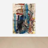 Despina Stokou, The Woman & the Octopus, 2015, oil, charcoal, glitter and collage on canvas