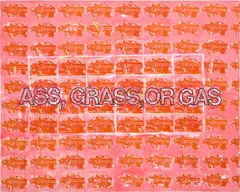 Tom Dash, ASS, GRASS, or GAS, 2013, acrylic and collage on canvas