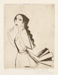 Marie Laurencin, La Romance (Romance) (M. 22), 1912, Etching printed with tone, on laid paper, with full margins