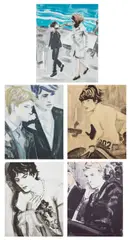 Jackie and John; Prince Harry and Prince William; John (John F. Kennedy, Jr. on Horseback); Kiss (Tony); and Prince William by Elizabeth Peyton, 2000, The complete set of five lithographs in colors, on wove paper, the full sheets, offered Feb 2024