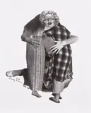 Cindy Sherman, Untitled (Mother Embracing Children), 1976-1989, Gelatin silver print, contained in the original artist's brown leather frame