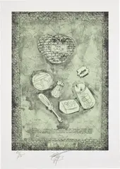 Martin Wong, 77th Precinct, 1987, Etching and aquatint in colors, on wove paper, with full margins