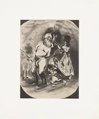 Kara Walker, Untitled (John Brown) (L.P. KW-96-05D), 1997, Etching and aquatint, on Mulberry Chine collé to Rives BFK paper, with full margins