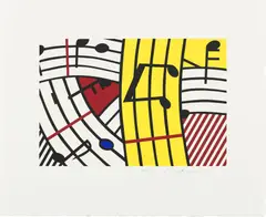 Roy Lichtenstein, Composition IV (C. 293), 1995, Screenprint in colors, on Rives BFK paper, with full margins