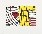 Roy Lichtenstein, Composition IV (C. 293), 1995, Screenprint in colors, on Rives BFK paper, with full margins