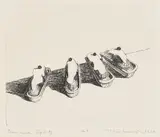 Wayne Thiebaud, Banana Splits, from Delights, 1964, Etching, on Rives BFK paper, with full margins