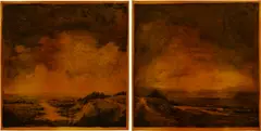 Joan Nelson, Untitled, 1986, The complete set of two lithographs in colors with acrylic varnish, on wove paper, the full sheets