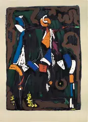 Marino Marini, Bunter Reiter II (Multi-Colored Rider II) (G. L123), 1976, Lithograph in colors, on Arches paper, the full sheet