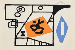 Stuart Davis, Ivy League (C. & M. p. 79), 1953, Screenprint in colors, on wove paper, with full margins