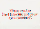 James Rosenquist, First [When was the first time you had your eyes examined?] (G. 64), 1973, Lithograph with hand-coloring in acrylic spray, on J.B. Green handmade paper, with full margins