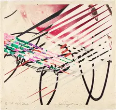 The Kabuki Blushes, from Secrets in Carnations (G. 206) by James Rosenquist, 1986, Lithograph in colors, on Chiri Kozo paper, with acrylic monoprint collage in colors, on Somerset Satin paper, with full , sold Feb 2024