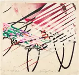 James Rosenquist, The Kabuki Blushes, from Secrets in Carnations (G. 206), 1986, Lithograph in colors, on Chiri Kozo paper, with acrylic monoprint collage in colors, on Somerset Satin paper, with full margins