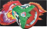 James Rosenquist, Space Dust, from Welcome to the Water Planet (G. 219), 1989, Monumental pressed paper pulp print in colors, on TGL handmade paper, with lithographic collage, on Rives BFK paper, the full sheet