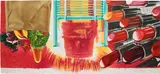 James Rosenquist, House of Fire (G. 223), 1989, Monumental pressed paper pulp print in colors, on TGL handmade paper, with lithographic collage, on Rives BFK paper, the full sheet