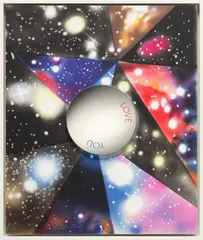 Time Lines by James Rosenquist, 2012, Lithograph in colors, on wove paper mounted to aluminum panel, with etched and hand-colored rotating mirror, contained i, sold Feb 2024