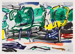 Roy Lichtenstein, Road Before the Forest, from Landscapes Series (G. 1255, C. 213), 1985, Lithograph, woodcut and screenprint in colors, on Arches paper, with full margins