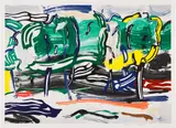 Roy Lichtenstein, Road Before the Forest, from Landscapes Series (G. 1255, C. 213), 1985, Lithograph, woodcut and screenprint in colors, on Arches paper, with full margins