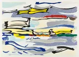 Roy Lichtenstein, Seascape, from Landscapes Series (G. 1252, C. 210), 1985, Lithograph, woodcut and screenprint in colors, on Arches paper, with full margins